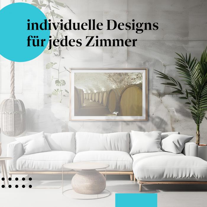 Schlafzimmer Deko: Rustikal mit "Weinkeller" Poster